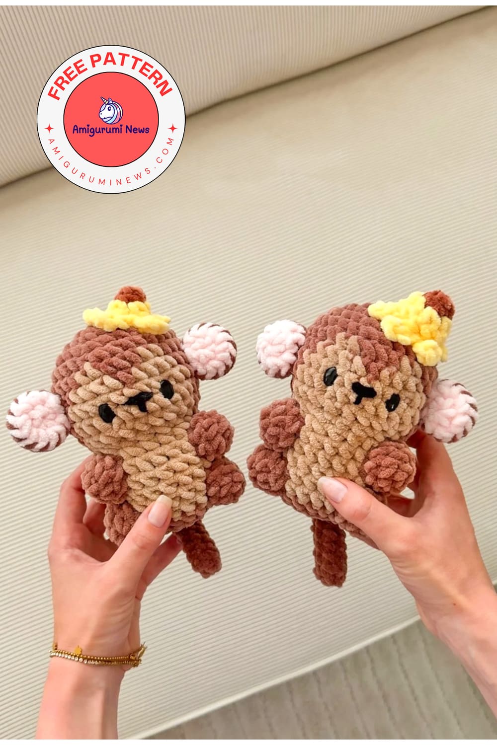 crochet monkey stuffed animal